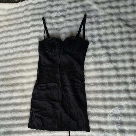 J Crew x Anna October Colab Black Bustier Mini Slip Dress Sz 6 Y2K 90s NWT - Picture 2 of 5